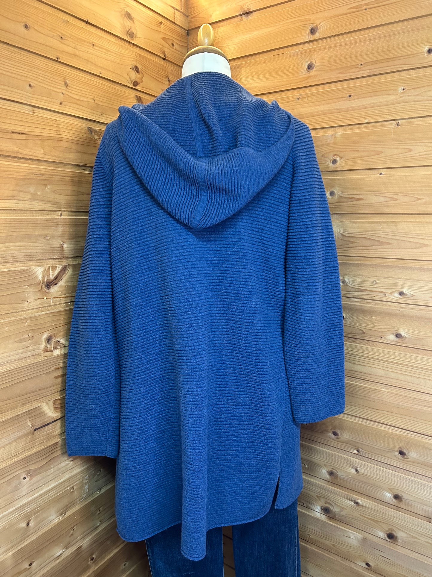 Gemütliche Strickjacke / Cardigan mit gerippten Muster & Kapuze - CANDA - Gr. XL