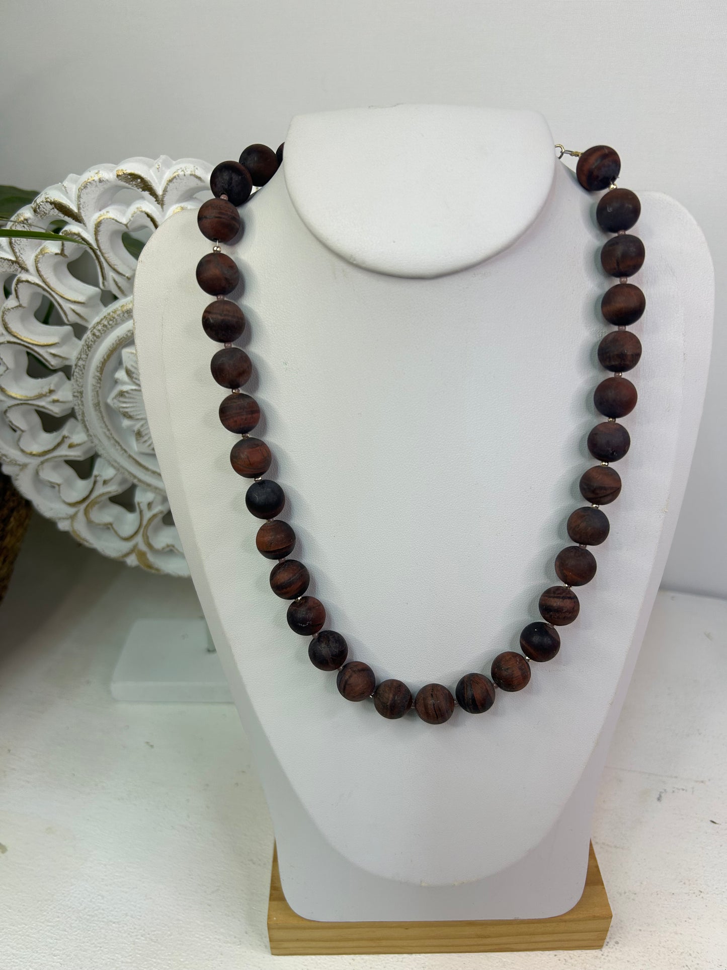 Rotjaspis Halskette - Handgemacht - Unikat - Schmuck