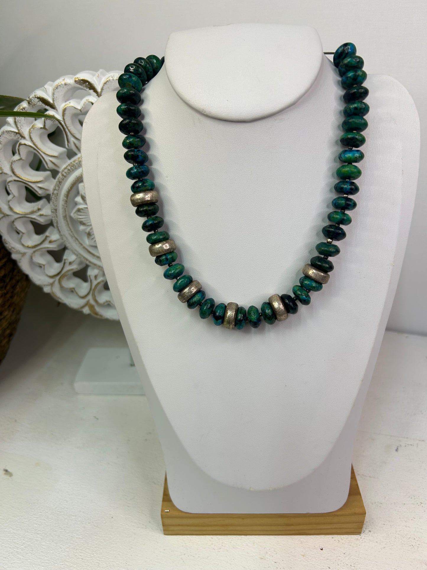 Chrysokoll Kette - Handgemacht - Unikat - Schmuck