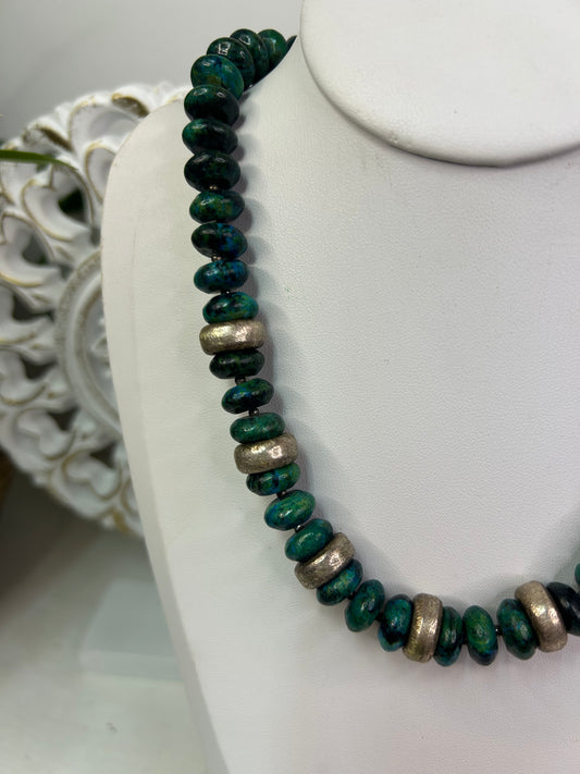 Chrysokoll Kette - Handgemacht - Unikat - Schmuck