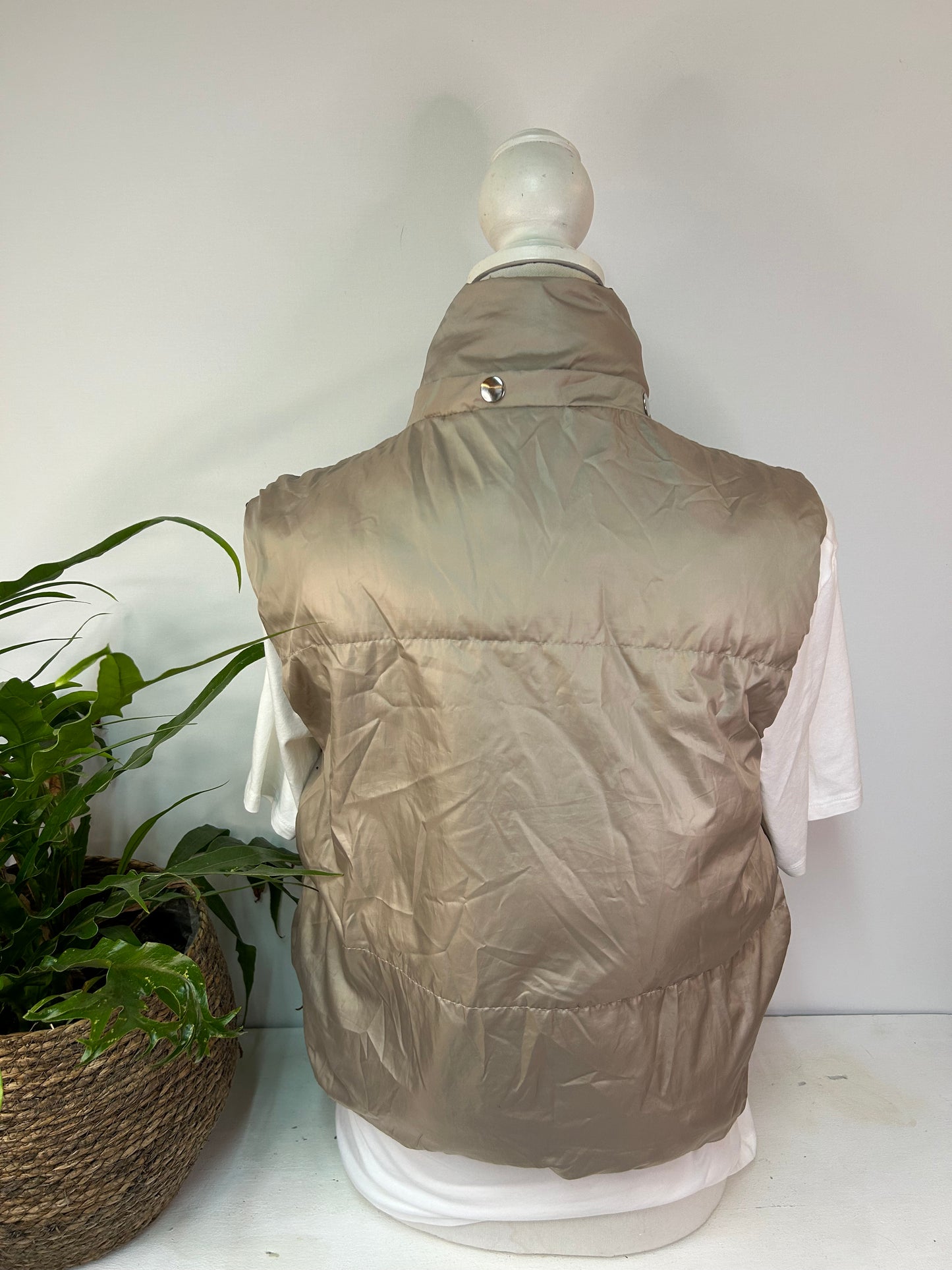 Wendeweste / Jacke - Schwarz / Beige - Gr. S / M