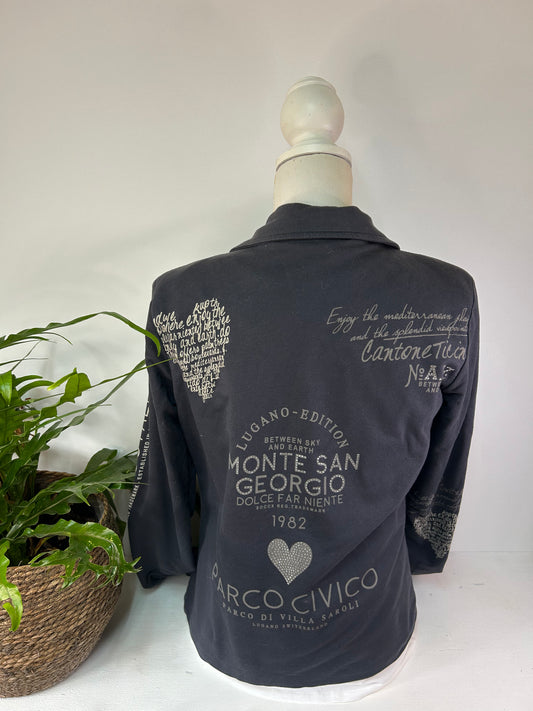 Ausgefallener Blazer mit Schriften - SOCCX - Gr. XL