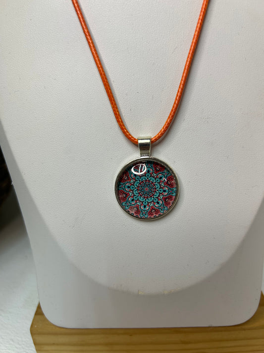 Handgemachte Cabochon Kette Mandala - Schmuck