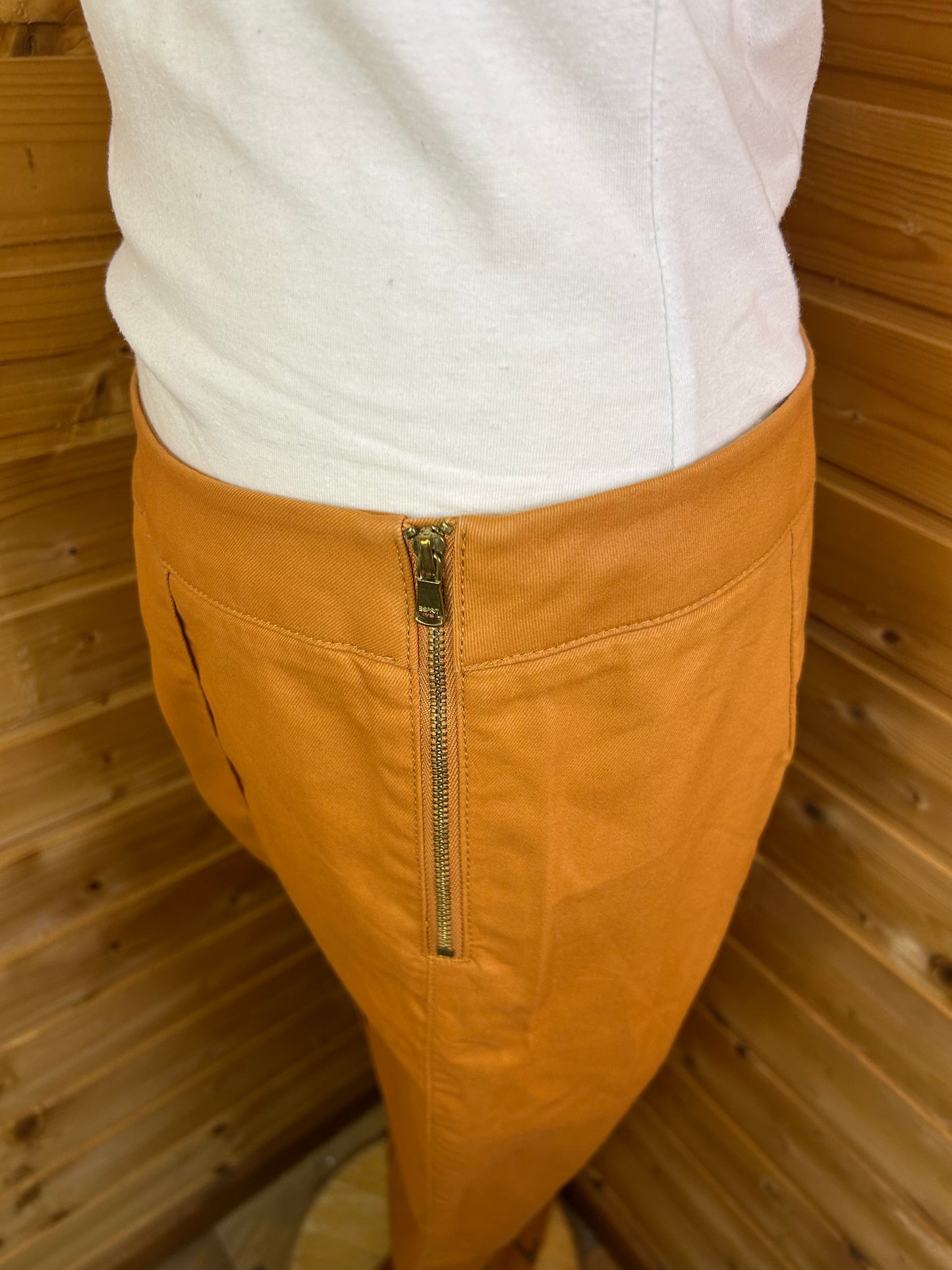 Schicke Stoffhose mit Reißverschluss Details Orange - ESPRIT - Gr. L / XL - 40 / 42