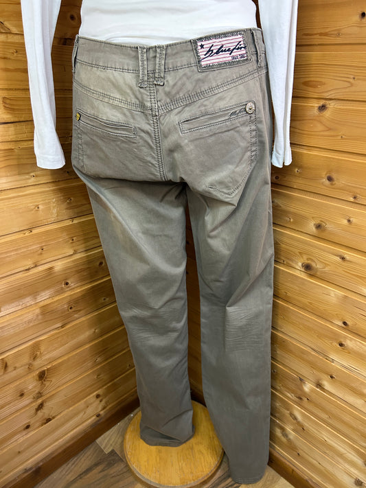 Coole Stoffhose mit Bundfalten Khaki / Braun - BLUE FIRE - Gr. M / 38