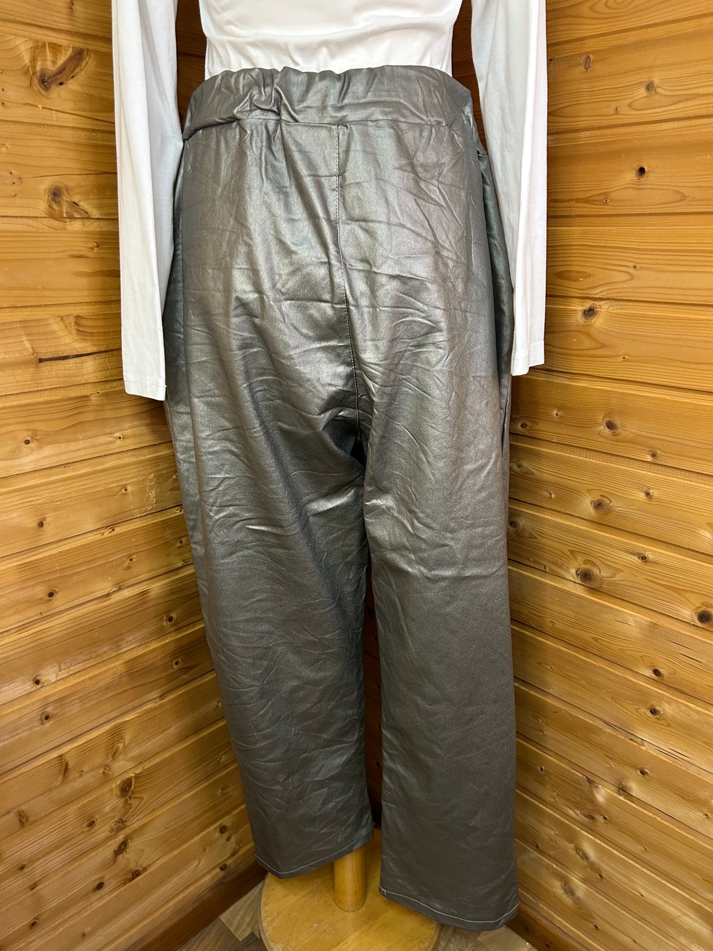 Metallic Stoffhose Silber - Made in Italy - Einheitsgröße