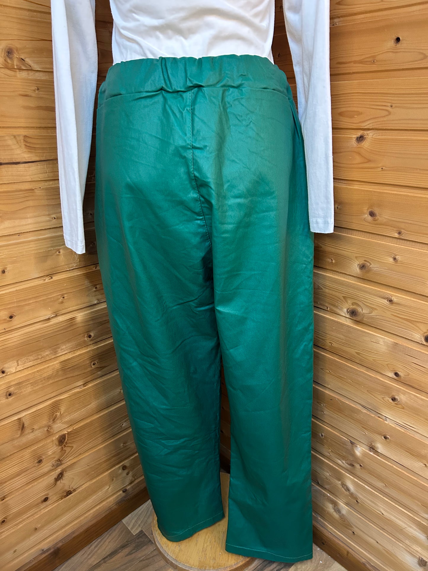 Metallic Stoffhose Grün - Made in Italy - Einheitsgröße