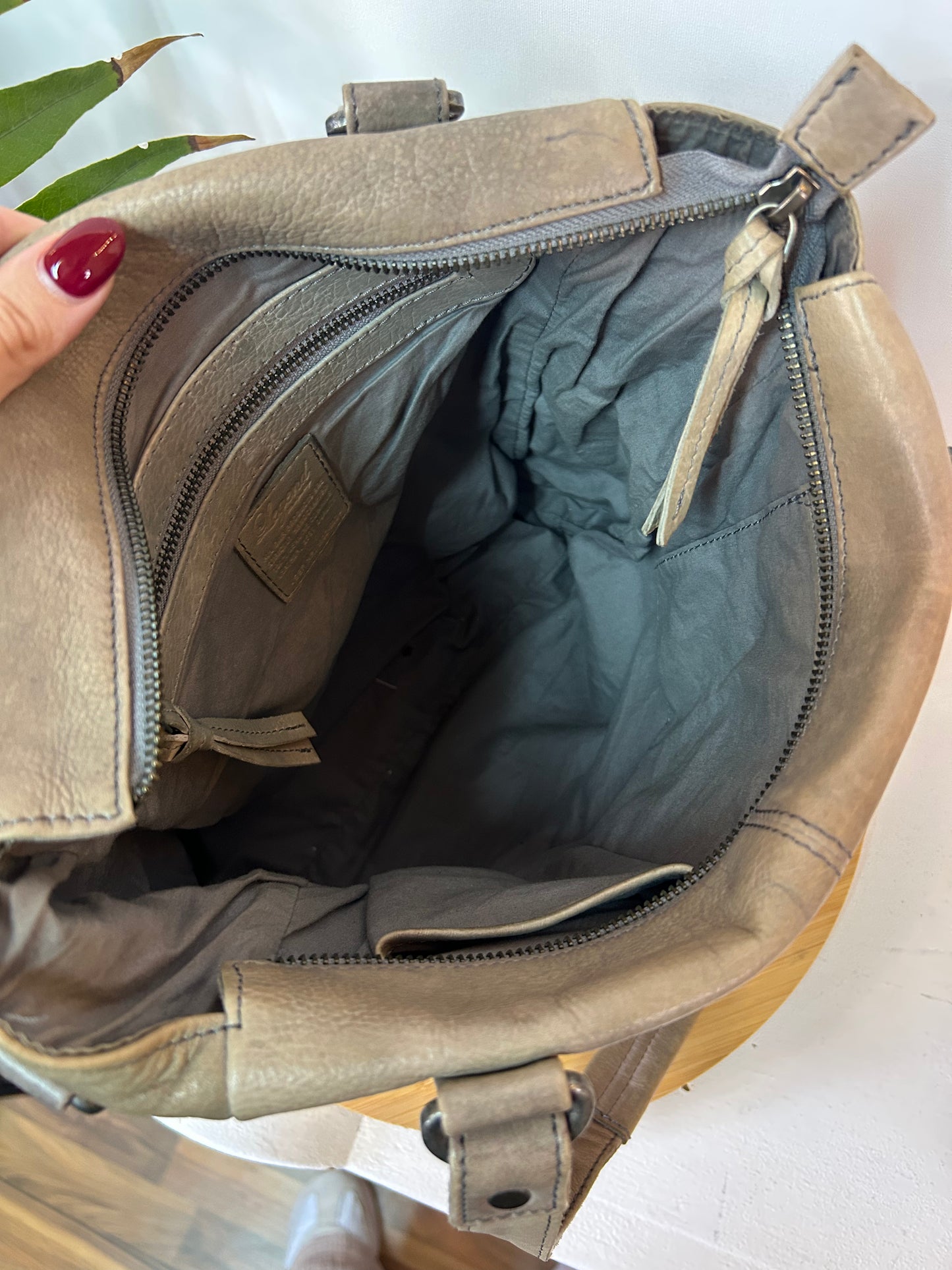 Echtleder Handtasche Elefantengrau - Legend