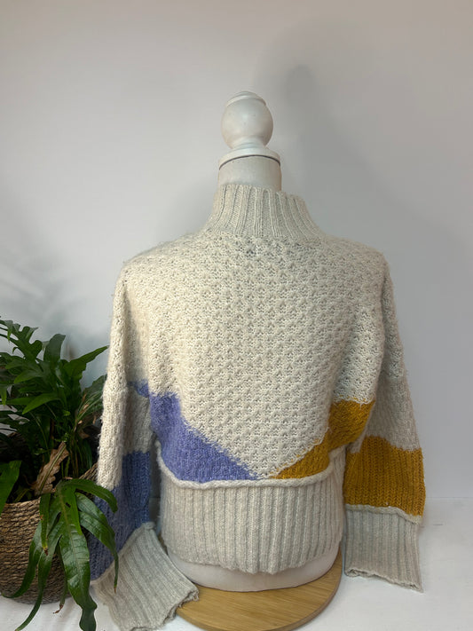 Oversize Pullover dreifarbig - Vero Moda - Gr. M / 38