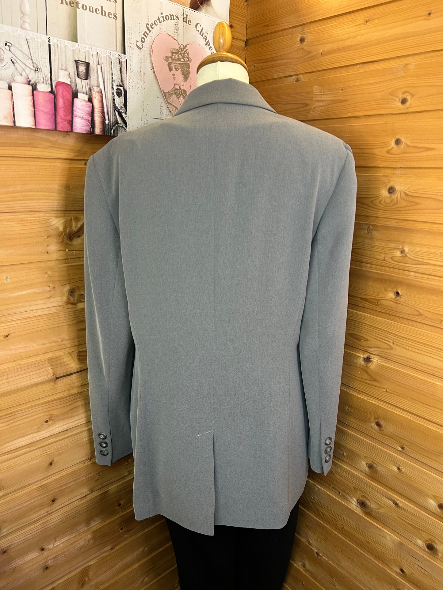 Oversize Business Blazer Grau - ELEGANCE - Gr. L / XL - 40 / 42