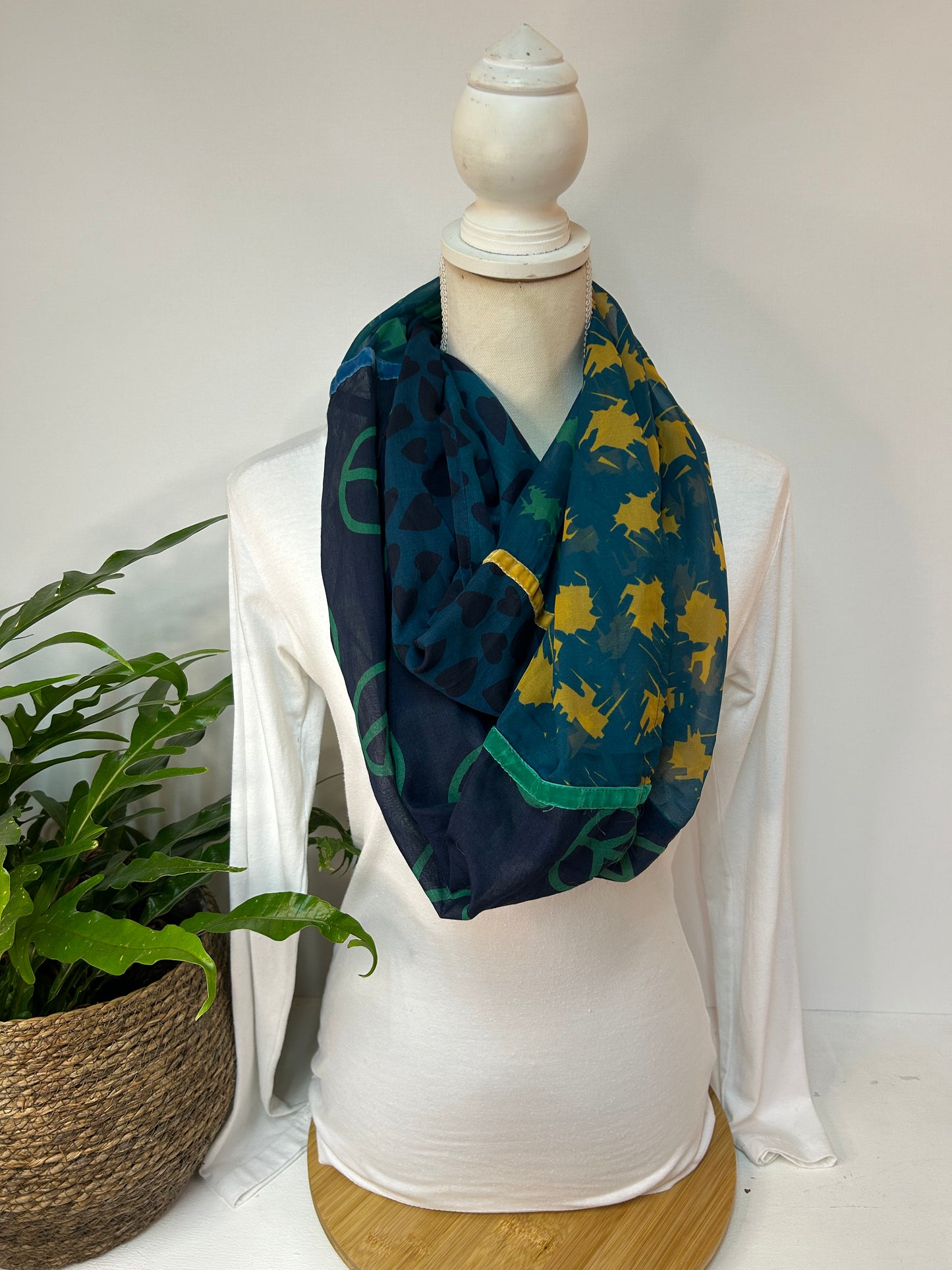 Muster Loop / Tuch Grün / Blau