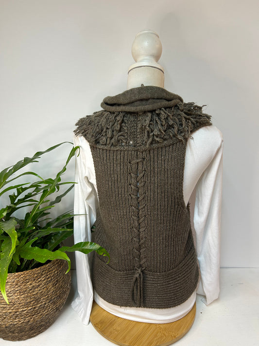 Tolle Strick Weste Braun - Gr. M / 38