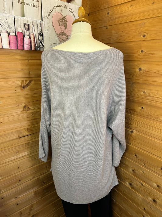 Unifarbener oversize Longsleeve / Pullover - H&M Basic - Gr. XXL / 44