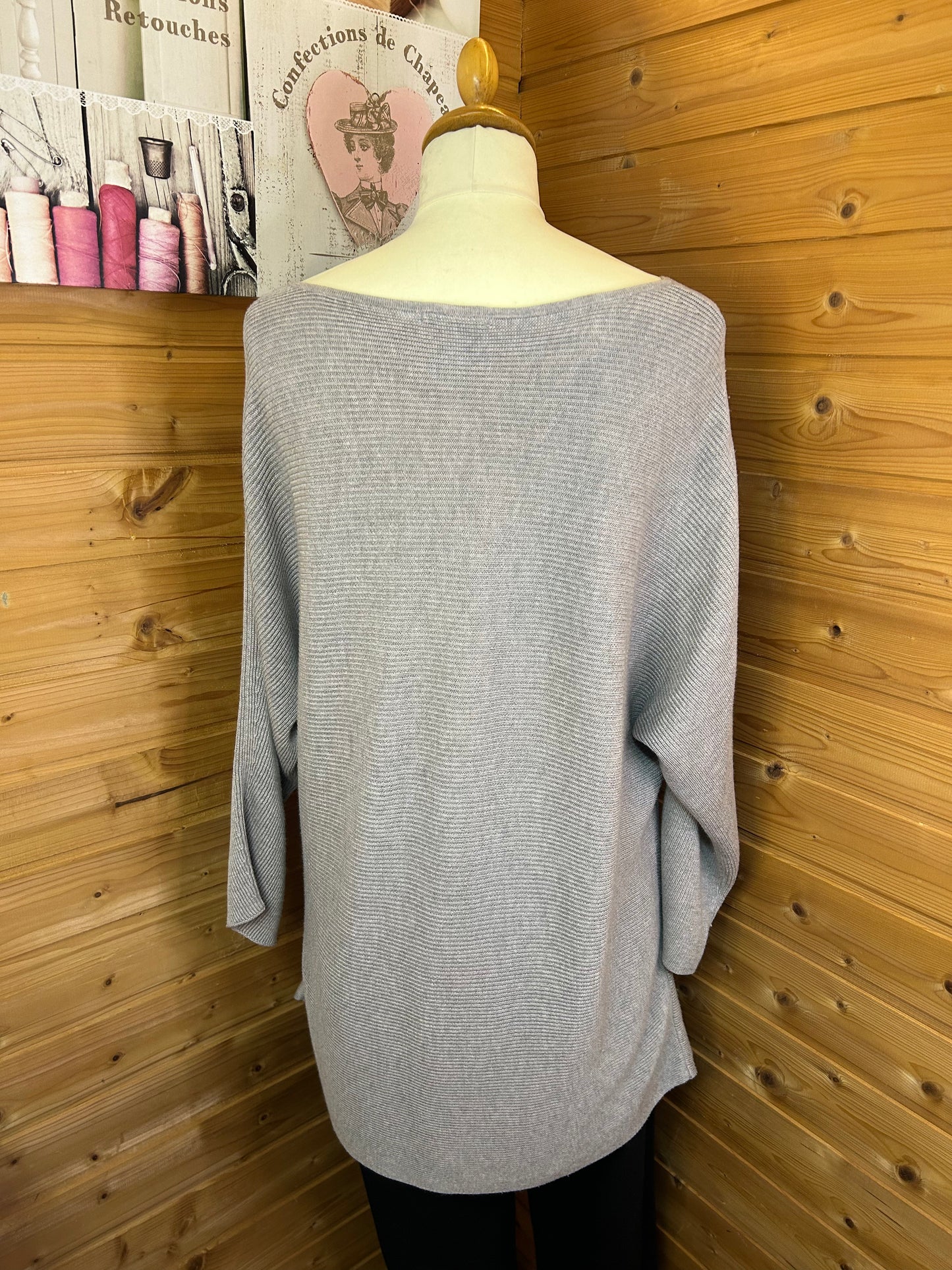 Unifarbener oversize Longsleeve / Pullover - H&M Basic - Gr. XXL / 44