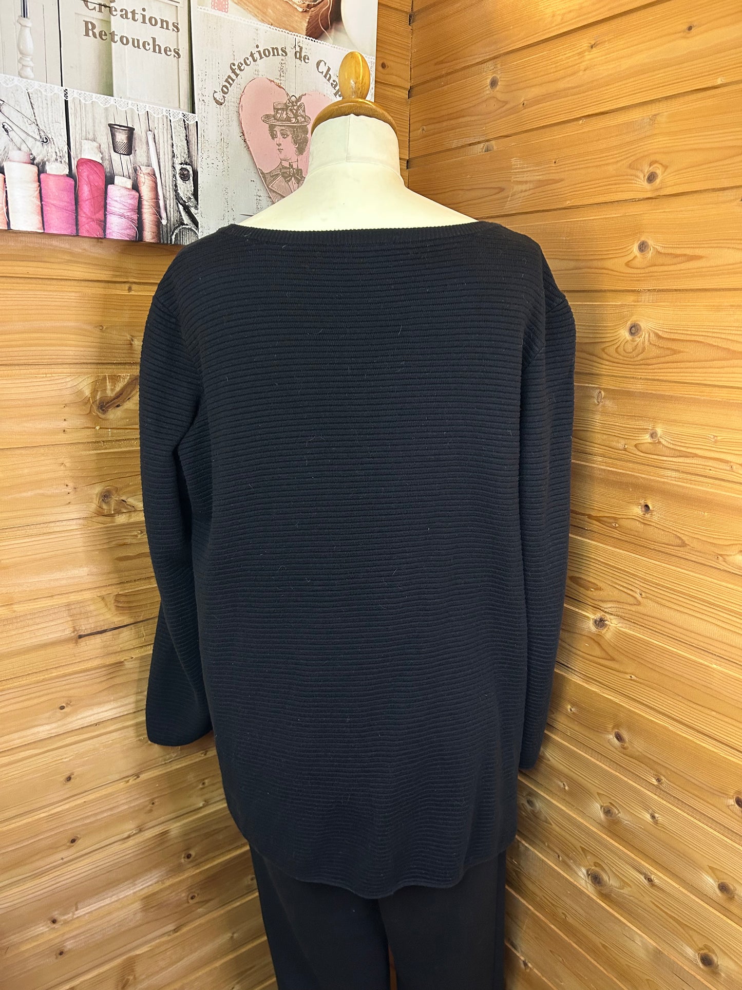 Lange Strickjacke Schwarz - Street One - Gr. XL / 42