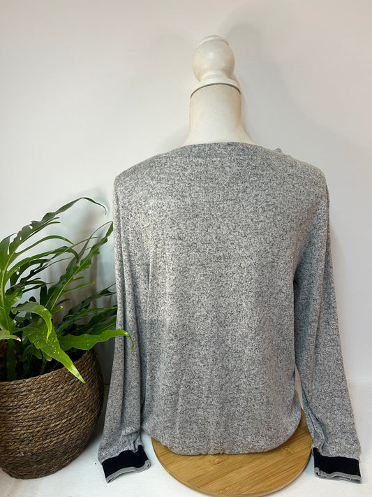 Basic Sweatshirt mit schwarzen Details - s.Oliver - Gr. M / 38
