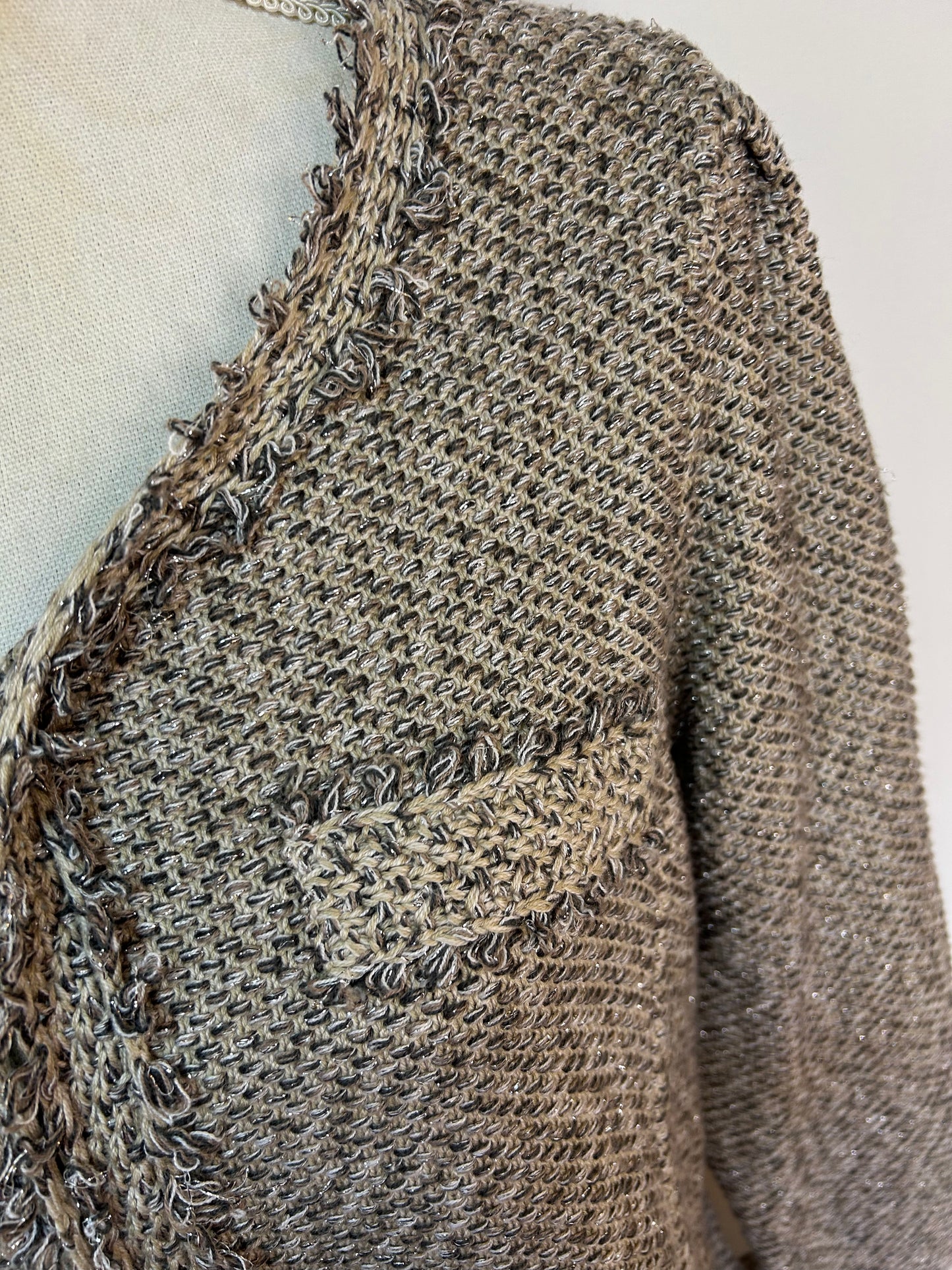 Einzigartige Glitzer Strickjacke - monari - Gr. L / XL - 40 / 42