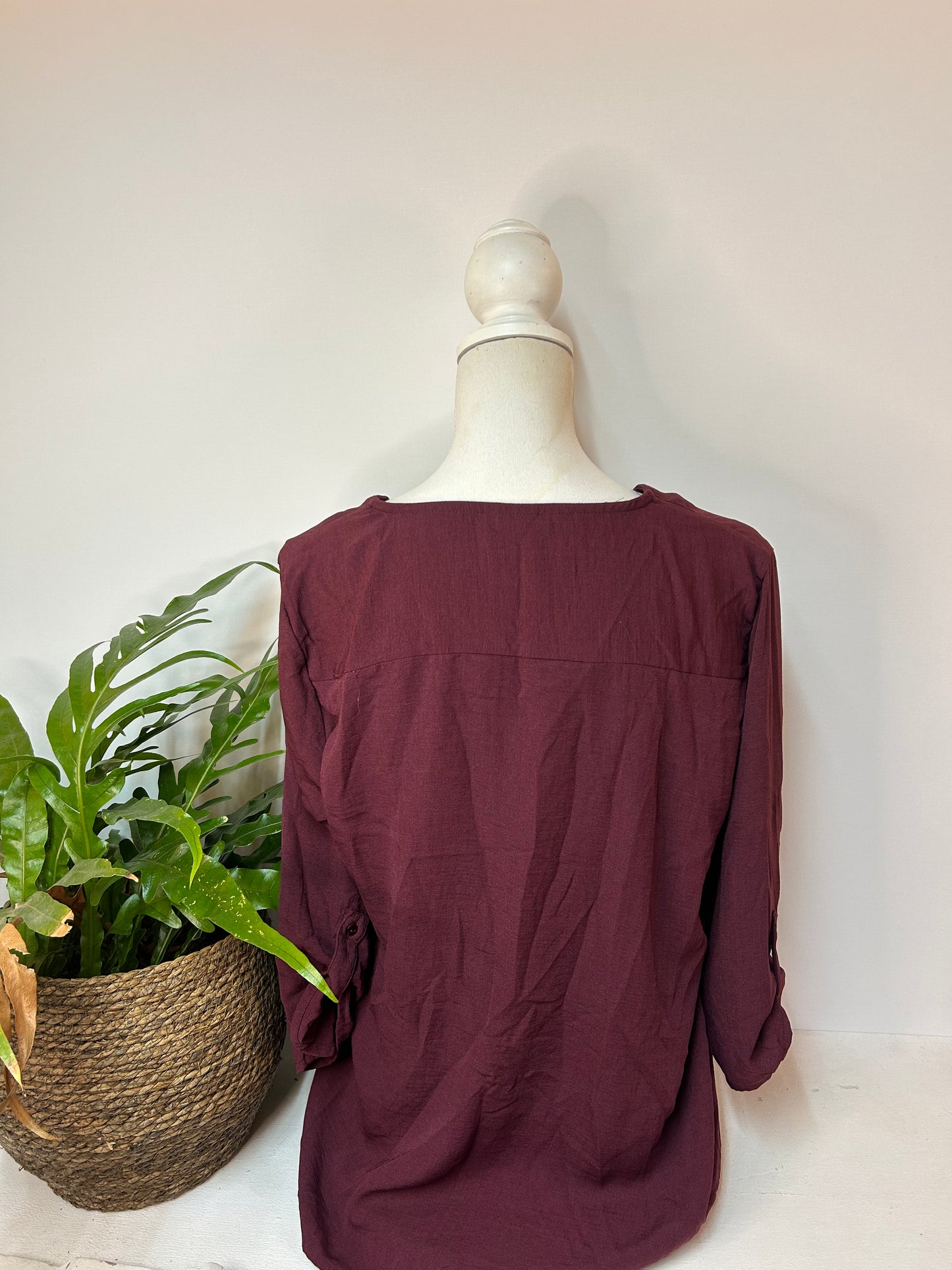 Bordeauxfarbene Bluse - JDY - Gr. M / L - 38 / 40