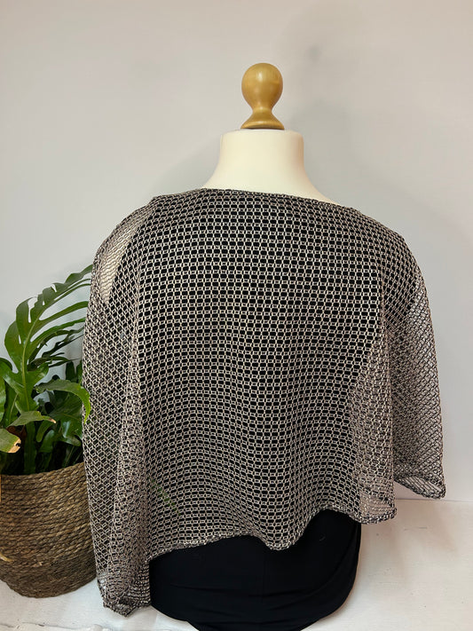 Glitzer T-shirt mit Überwurf - MIAMODA - Gr. XL / XXL - 42 / 44