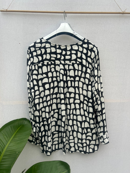 Long-sleeved blouse with pattern - Street One - size 46