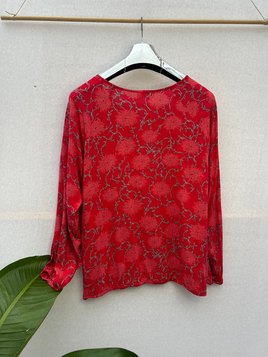 Red patterned blouse - Street One - size XL