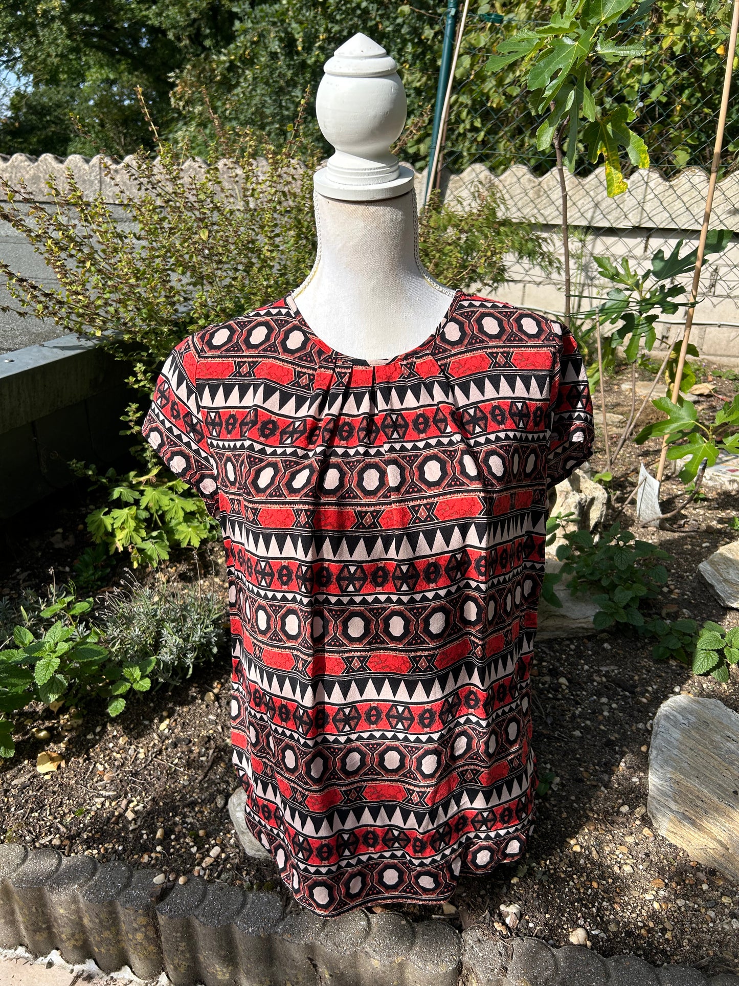 Kurzarm Bluse Muster - H&M - Gr. M