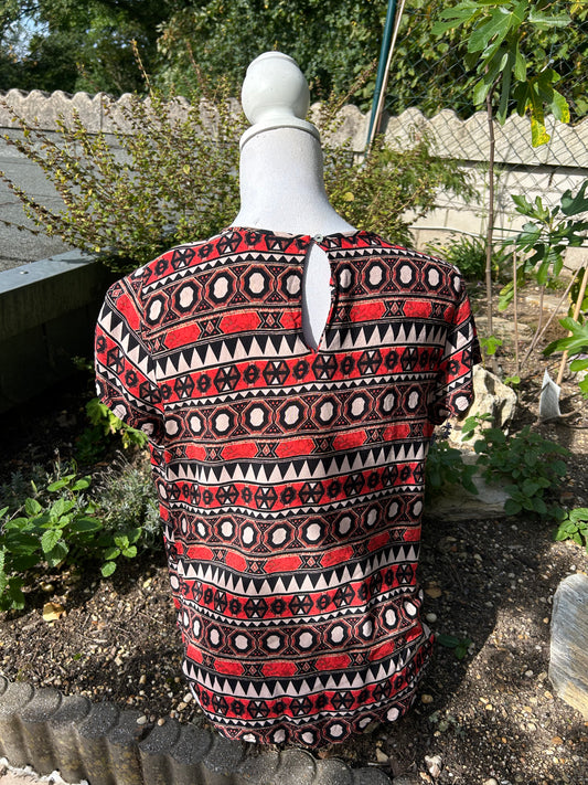 Kurzarm Bluse Muster - H&M - Gr. M