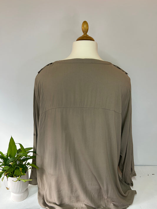 Unifarbene Bluse - Bonprix Collection - Gr. 4XL