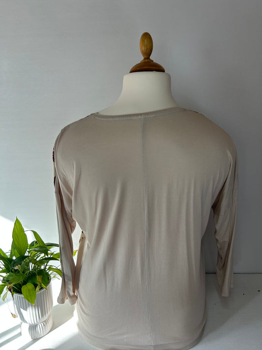 Musterfrohes Sweatshirt - Burgunderrot - Gr. XL