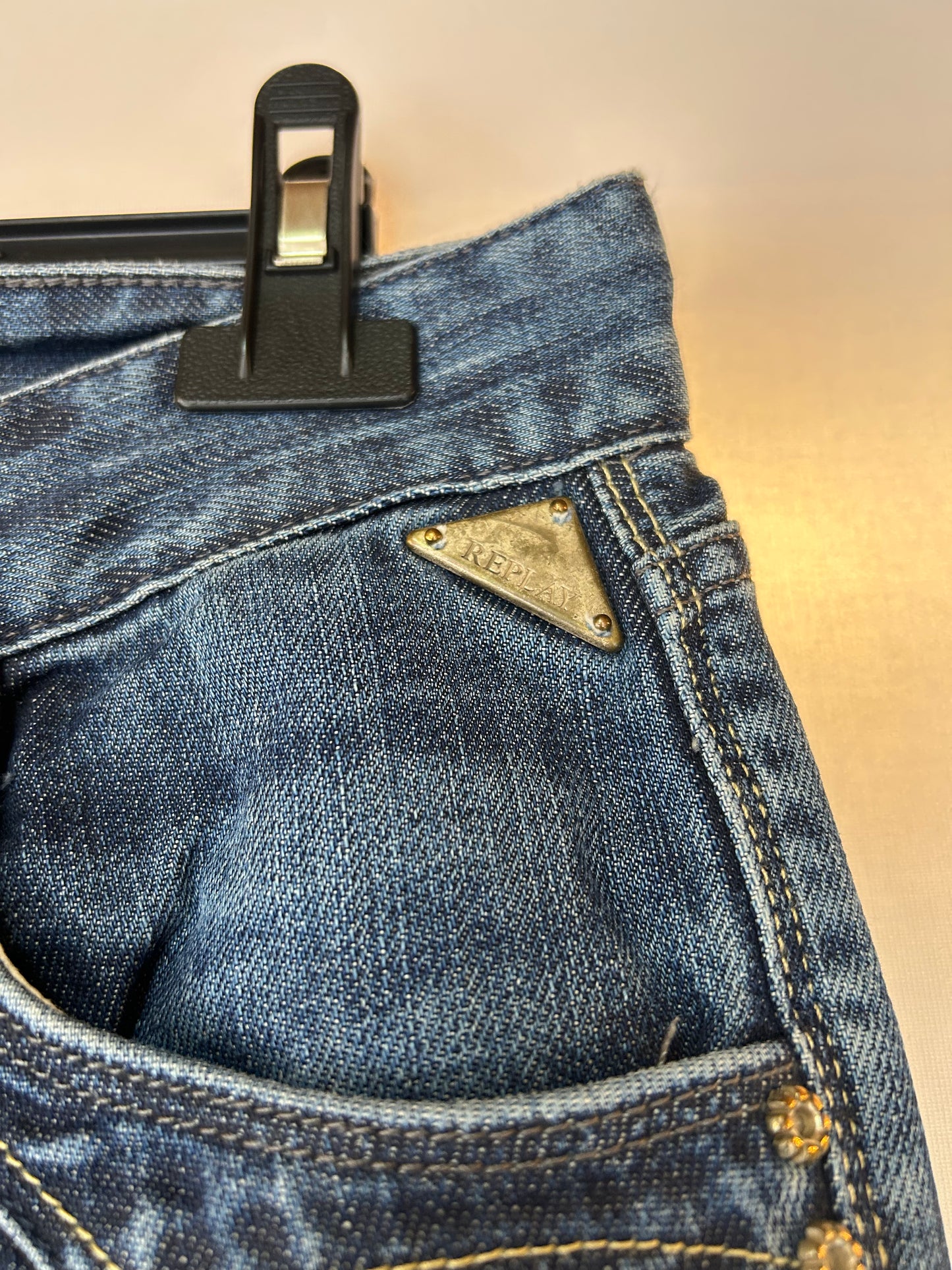 Vintage / Retro Low Waist Jeans - REPLAY - Gr. S