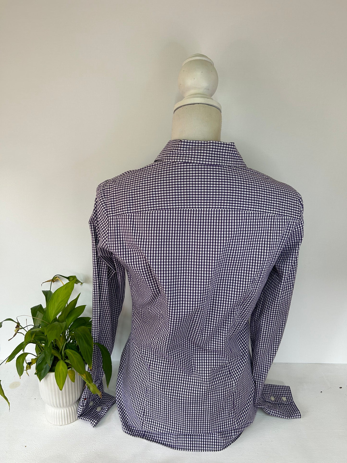 Karierte Business Bluse mit Kragen - Tommy Hilfiger - Gr. M