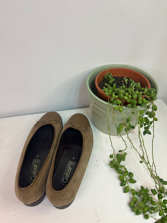 Braune Ballerina Schuhe - Gabor - Gr. 41