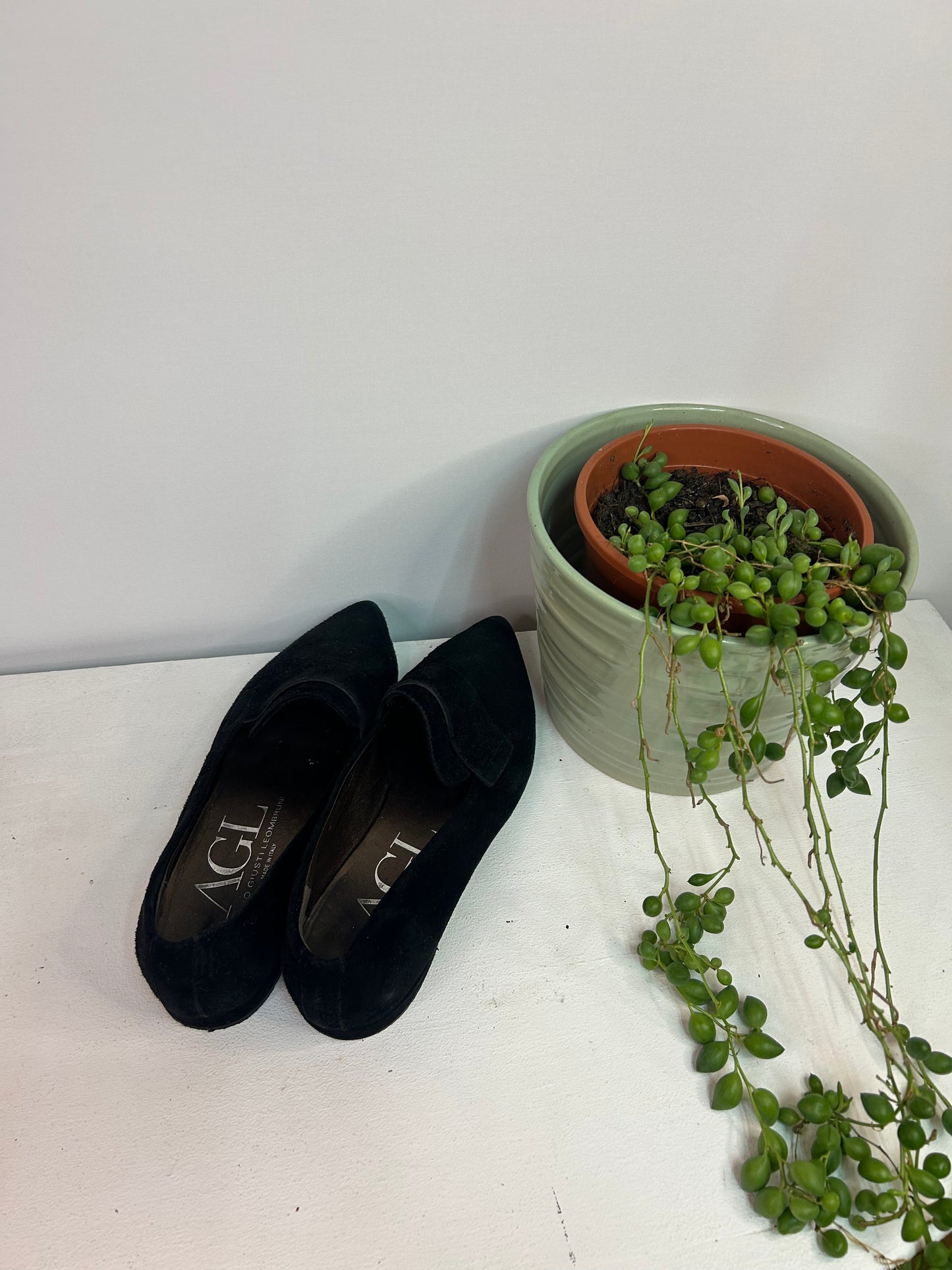 Spitze Wildleder Ballerina Schuhe - AGL - 38 ½