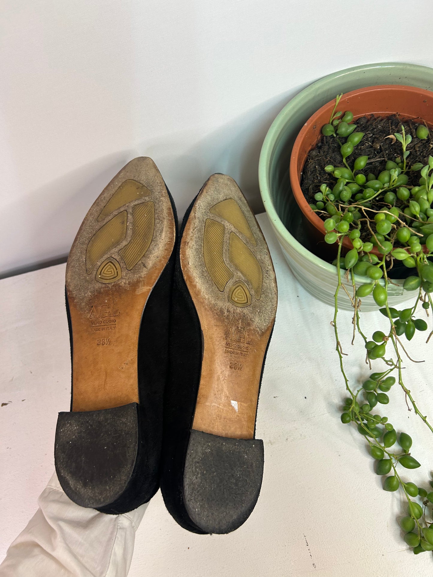 Spitze Wildleder Ballerina Schuhe - AGL - 38 ½