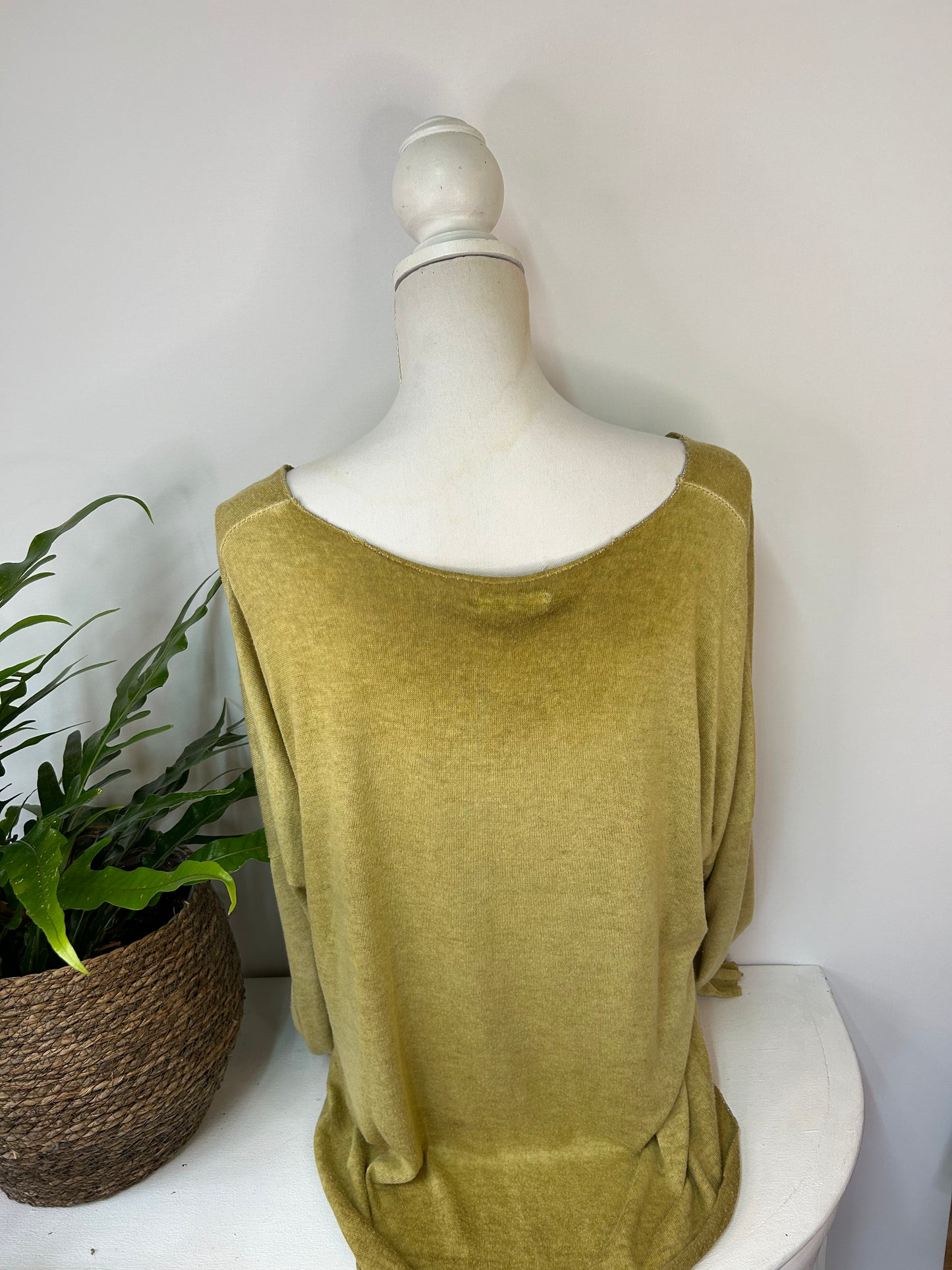 Sweatshirt mit Glitzersteinchen - Made in Italy - Gr. XL