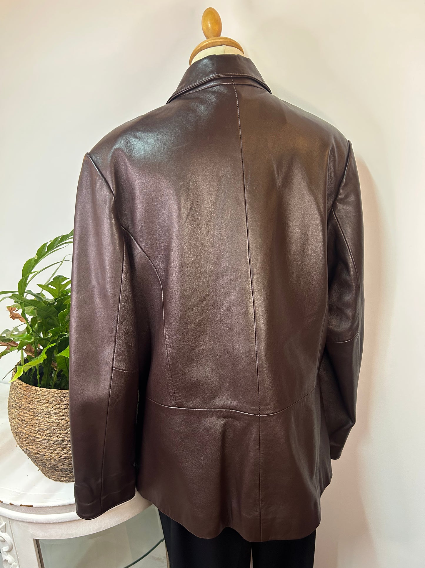 Vintage / Retro Echtleder Longblazer - Gr. 42