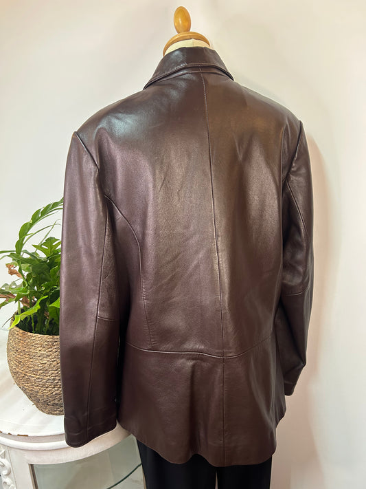 Vintage / Retro Echtleder Longblazer - Gr. 42