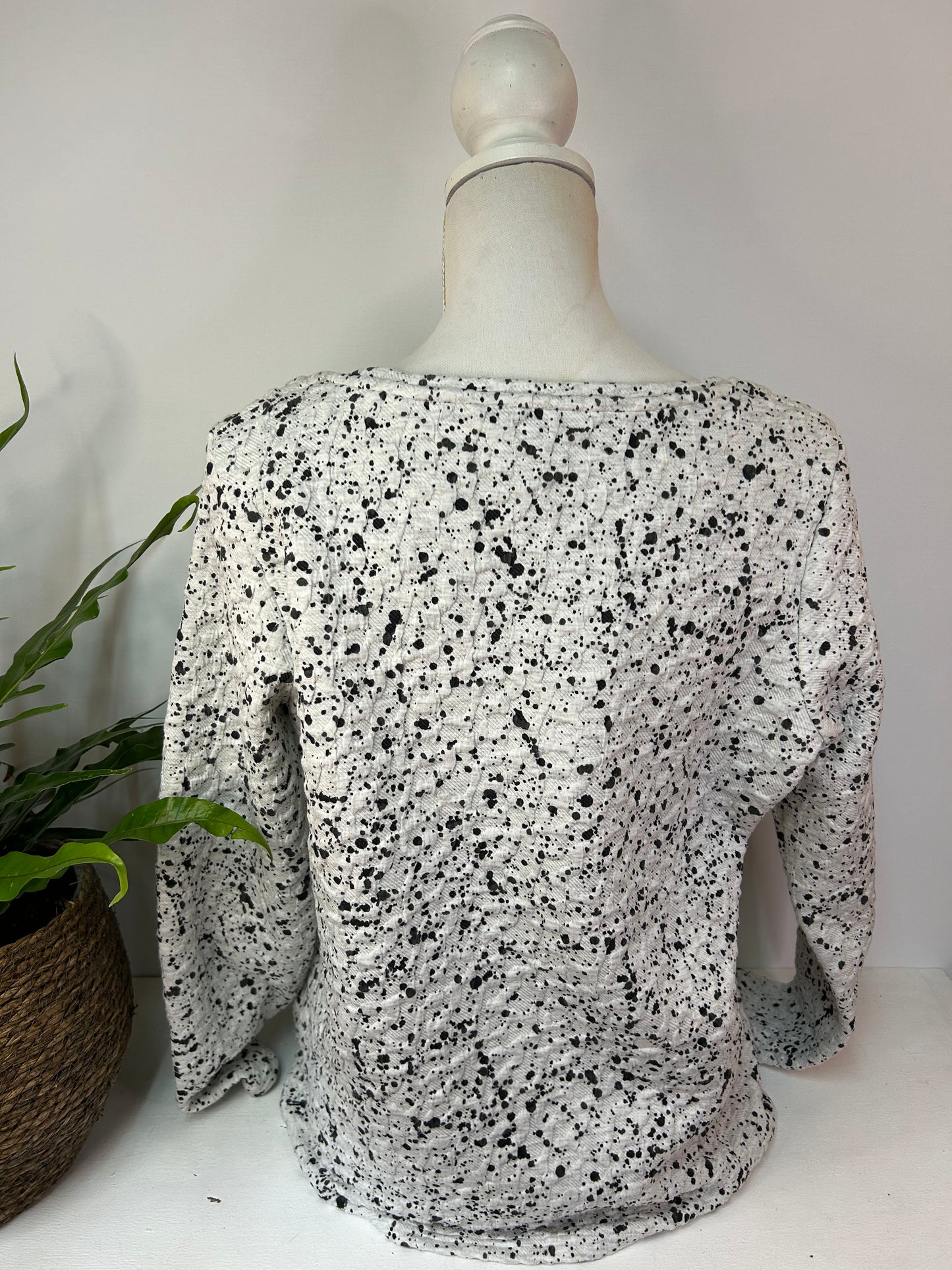 Dickerer Pullover gepunktet mit Reißverschluss Detail - IMAGE - Gr. XL