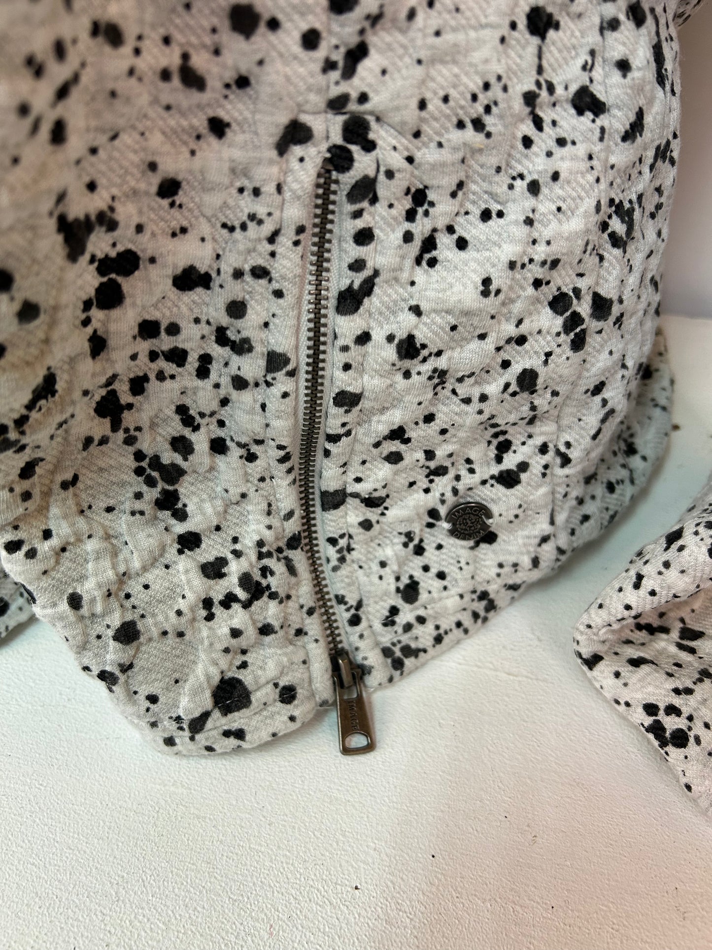 Dickerer Pullover gepunktet mit Reißverschluss Detail - IMAGE - Gr. XL