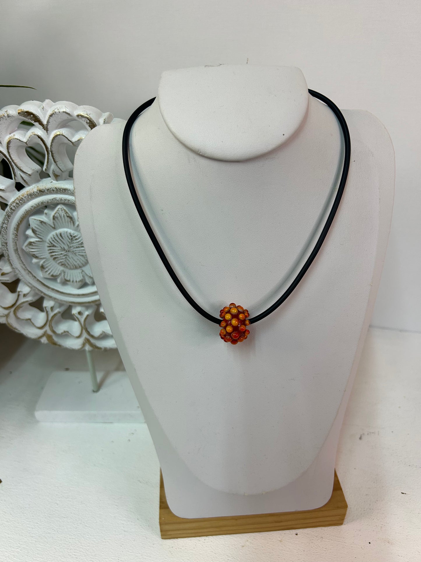 Kette mit buntem Glasanhänger - Handmade - Schmuck