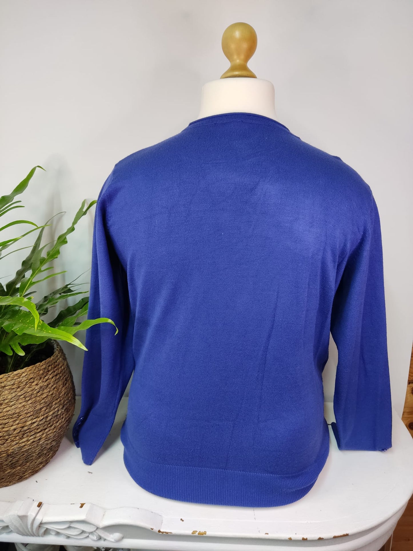 Feinstrickjacke in Royalblau - Gr. XXL