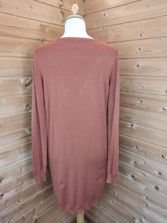 Rostbraunes Feinstrickkleid - Gr. 40