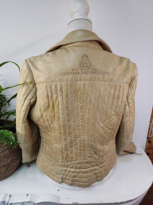 Gefütterte Lederjacke SOCCX - Gr. m