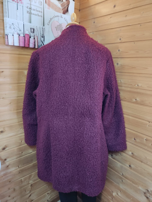 Kuschelige Pudeljacke in Weinrot - Esmara - Gr. 54