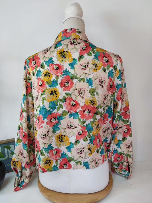Florale Damen Bluse Bunt - Zara - Gr. M / 38
