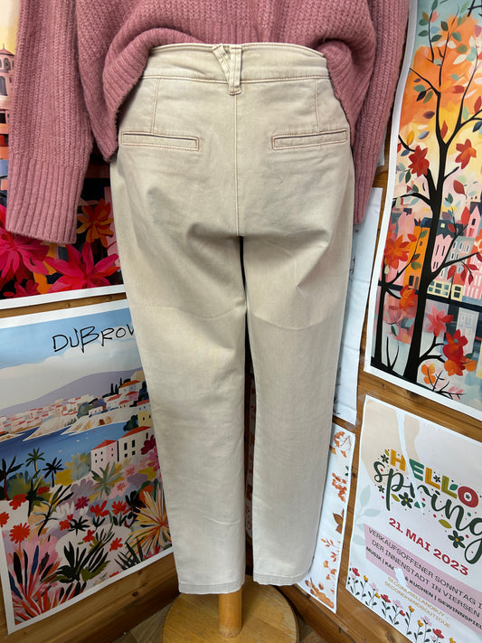 Damen Chino Hose im zarten Beige / Rosa - S.Oliver - Gr. L / 40 - XL / 42