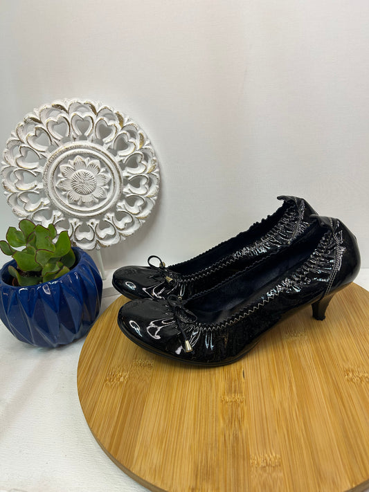 Elegante Damen-Pumps / Schuhe aus dunkelblauen Lackleder - andrea puccini - Gr. 39