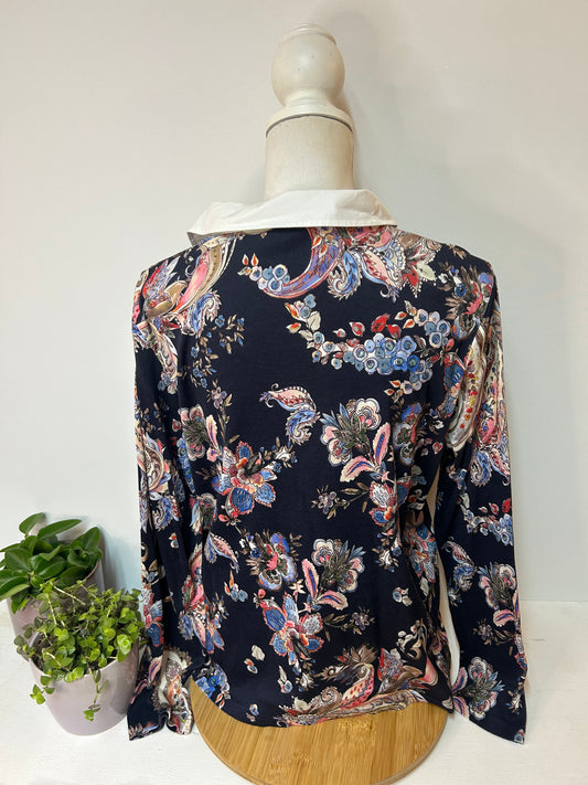 Elegantes Damen Sweatshirt mit floralen Paisley-Mustern - efixelle - Gr. 44