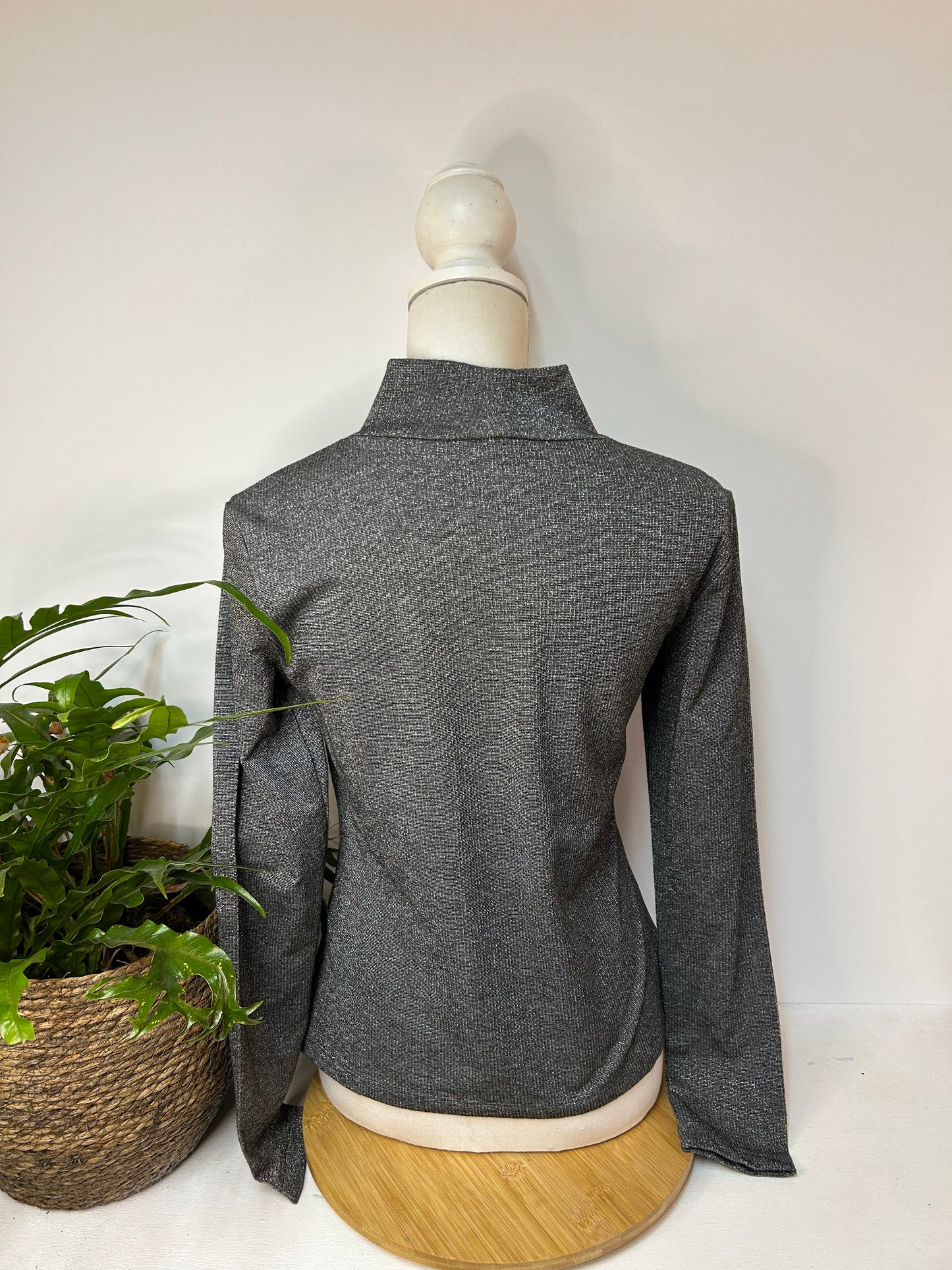 Rollkragen Glitzer Sweatshirt - Jake`s - Gr. M / 38