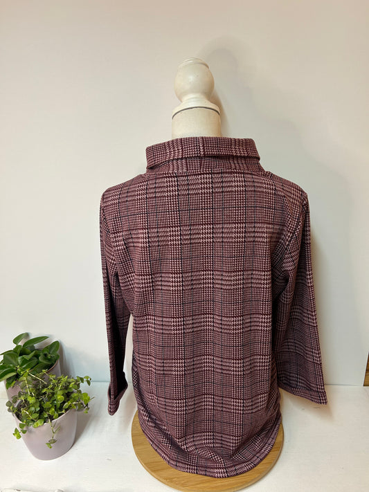 Kariertes Sweatshirt mit Kragen - Tom Tailor - Gr. M / 38 - Gr. L / 40